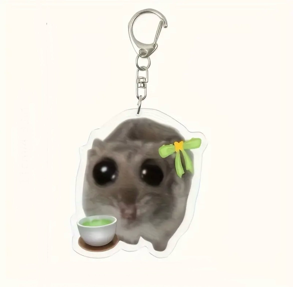 Sad hamster keychains