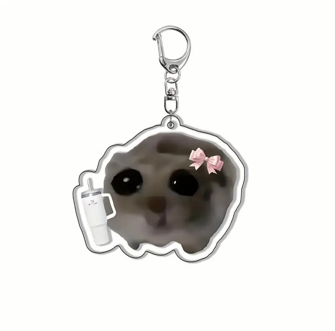 Sad hamster keychains