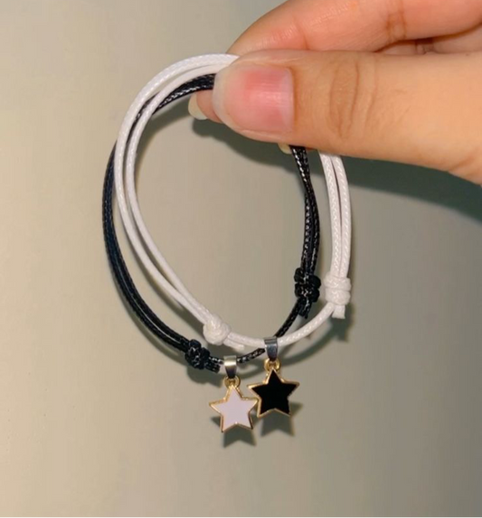 Star Matching Leather Cord Bracelets