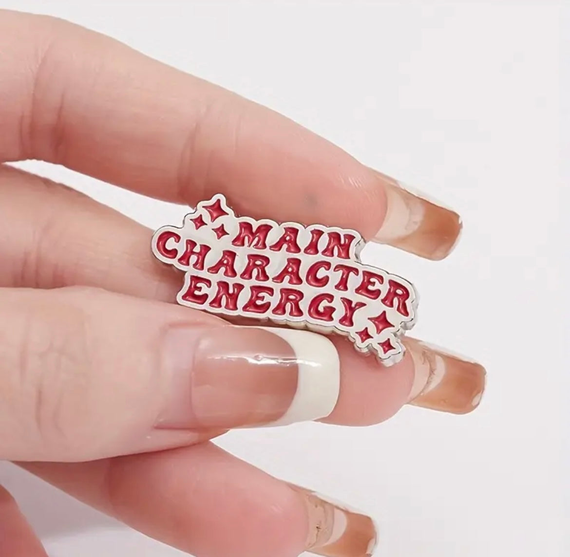 Main character energy enamel pin