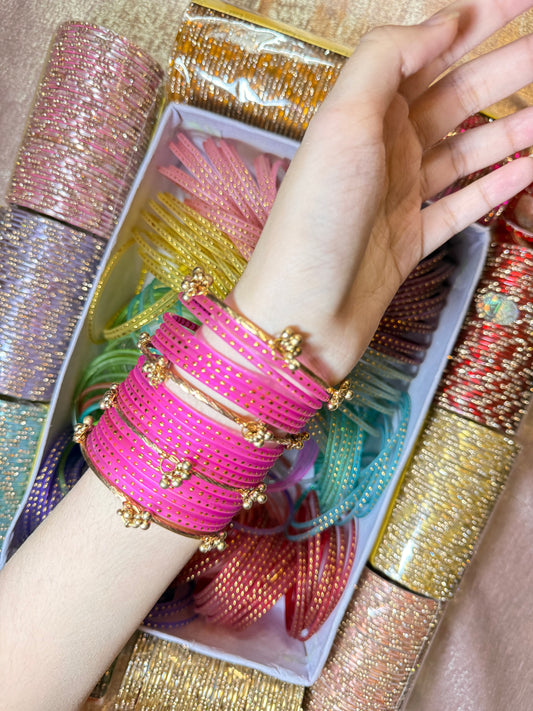 Pink Raindrop Bangles