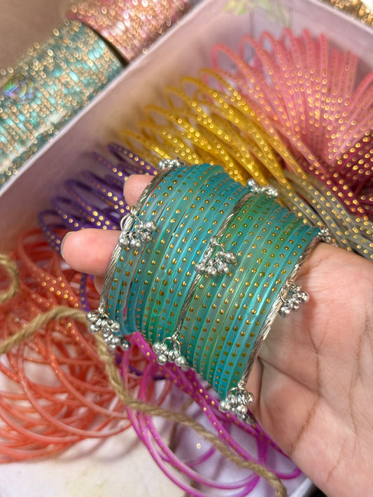 Blue Raindrop Bangles
