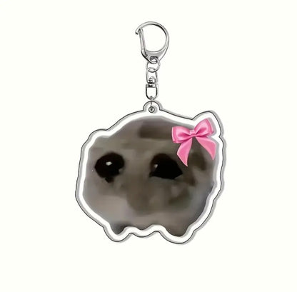 Sad hamster keychains