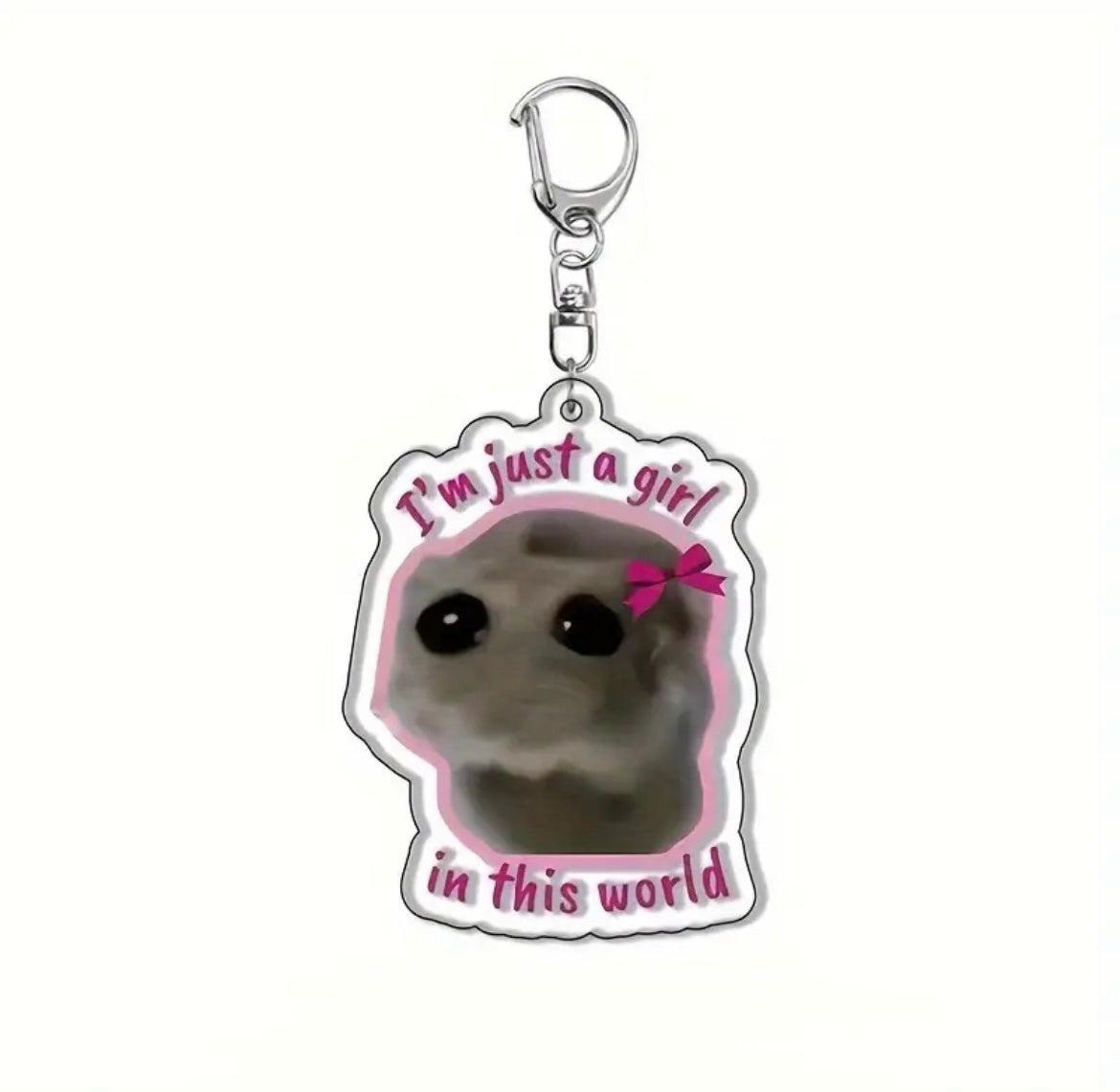 Sad hamster keychains
