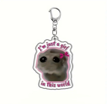 Sad hamster keychains