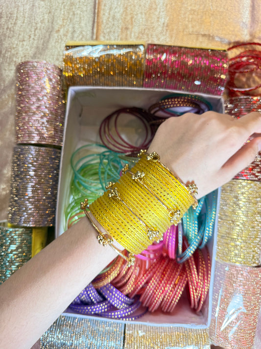 Yellow Raindrop Bangles