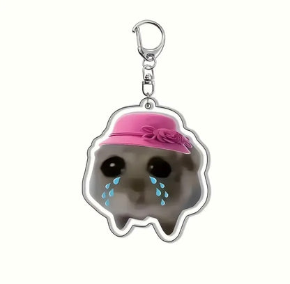 Sad hamster keychains