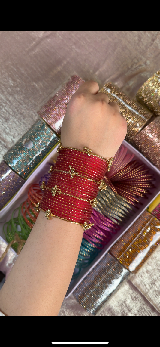 Marroon Raindrop Bangles