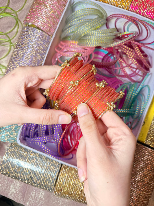 Orange Raindrop Bangles
