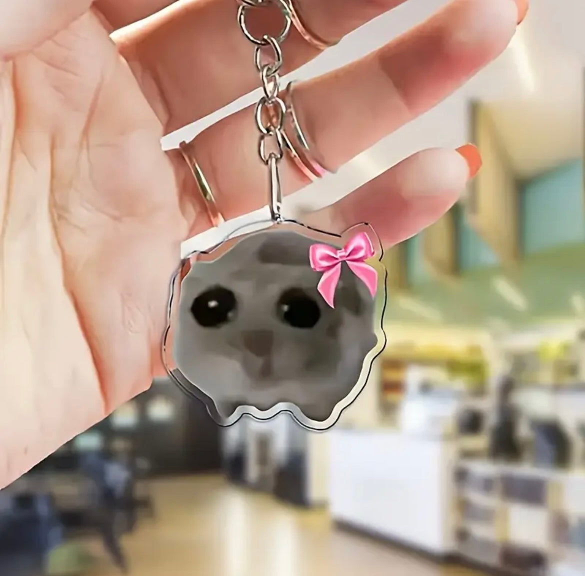 Sad hamster keychains