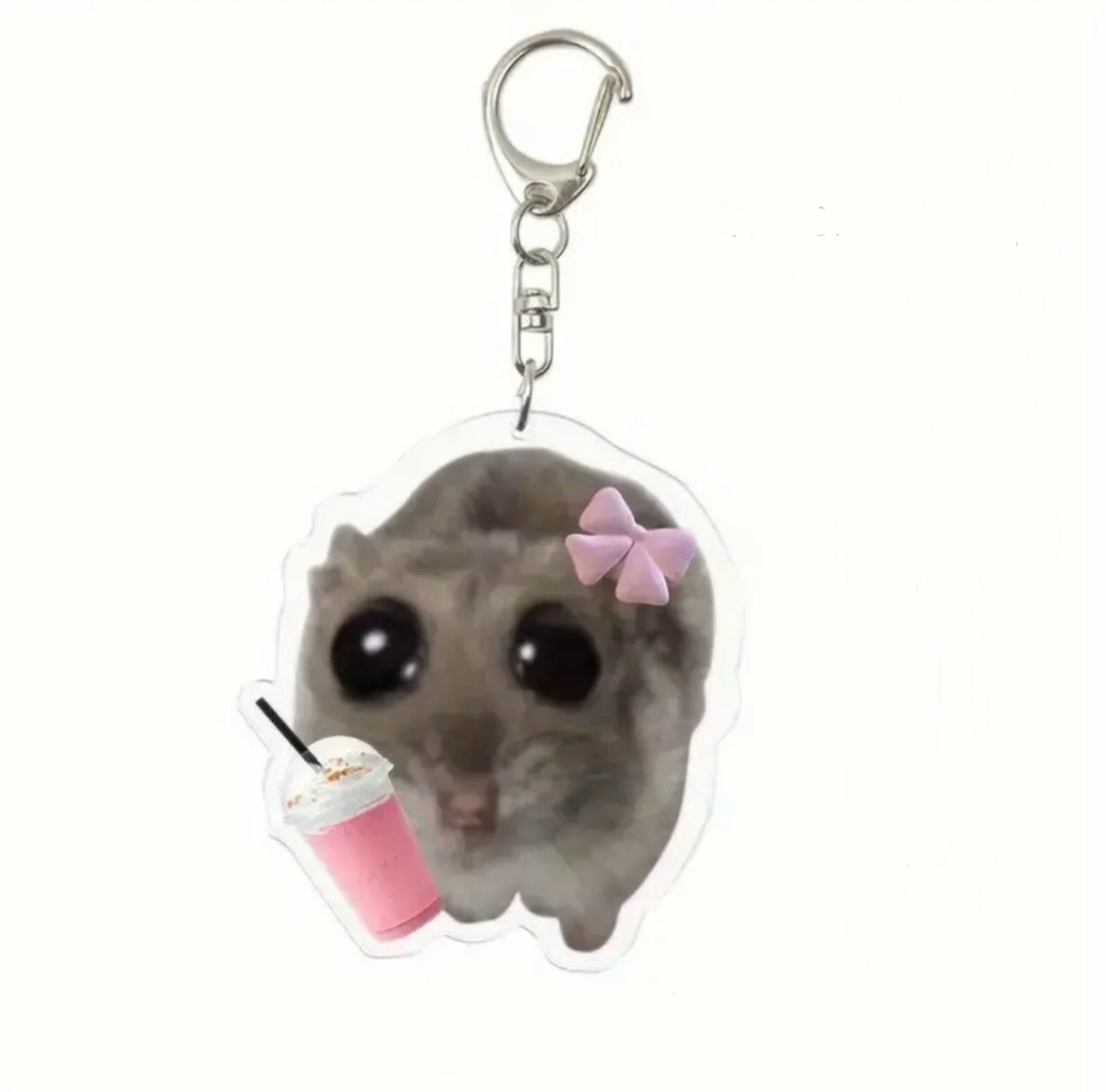 Sad hamster keychains