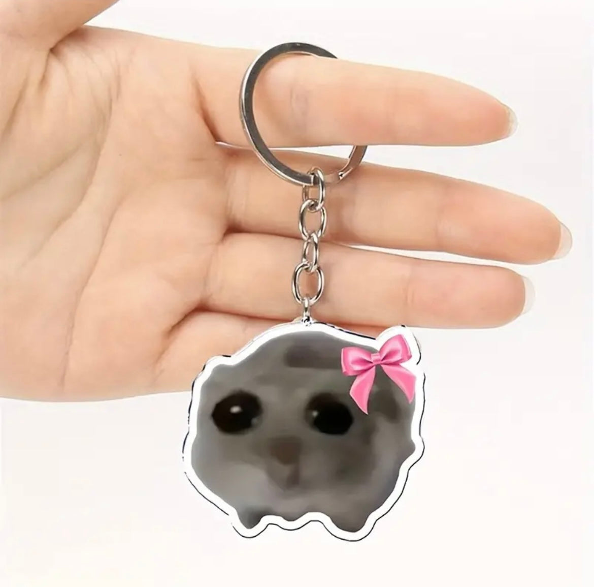 Sad hamster keychains