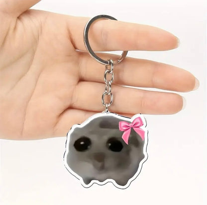Sad hamster keychains
